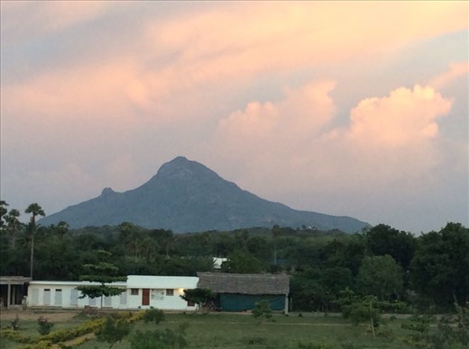 Fiery evening sky around Mt Shiva