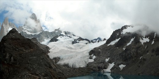 After a fairly vertical section of hiking, and a bit of patience, the cloud cover finally lifted and we were treated to El Chalten's best view - the Fitzroy Range.