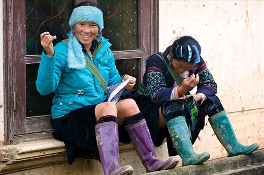I was trekking through a small village when I walked past this young lady who was sitting up against an old window with her friend sowing a pillow case. She looked at me with a proud smile and showed me her goods. 