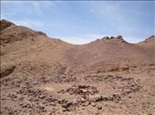 After several hours of trekking into the second day, stone circles become visible on the terrain. Possibly archaeological remains from prehistoric periods in the Negev desert.: by caladan, Views[328]