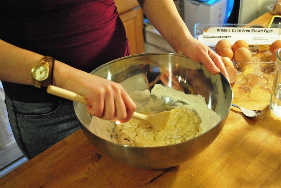 Stir until a viscous paste forms.