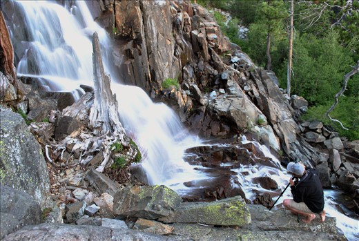 Shooting Eagle Falls with a friend. Close to the edge, but worth the risk. 