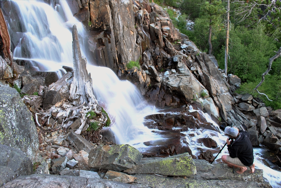 Shooting Eagle Falls with a friend. Close to the edge, but worth the risk. 