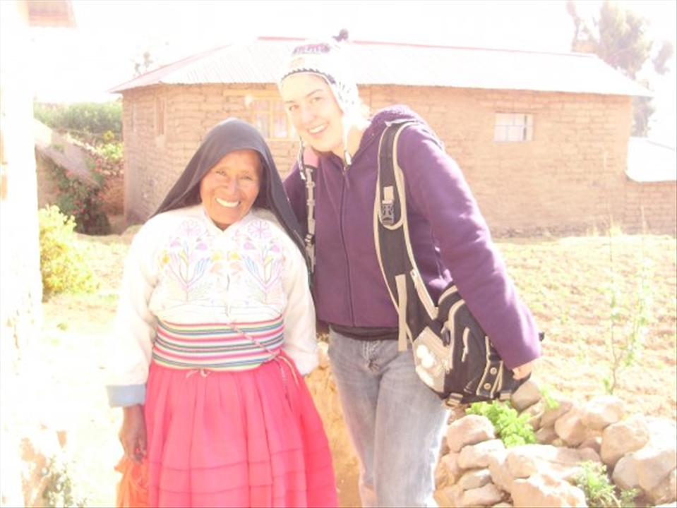 Mama Gilda and I, outside her home