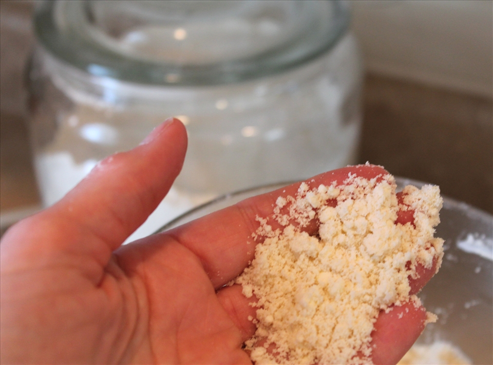 texture of crust prior to adding water