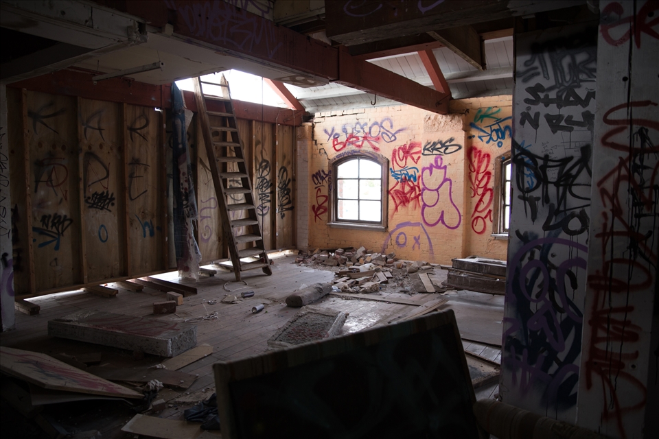 The Ladder towards where the homeless slept.