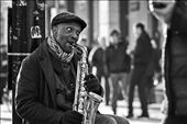 Busker on the top of grafton street sitting in the same spot that he does but always with a smile.: by carlforan, Views[267]