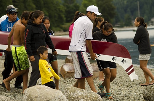 By reviving canoe racing, the Tsleil-Waututh people hope to bring the Nation together. And more importantly, to engage their youth in their traditions. This year, kids as young as seven were introduced to the art of paddling by some of the Nation’s best racers. For four months, veterans and newcomers gathered together five times a week to paddle. “It feels like the community is coming together again,” says 13-year-old Meghan Ormandy. 