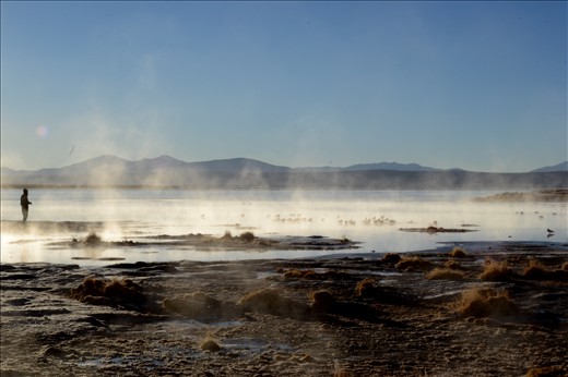 Thermal waters in our last day of the Uyuni tour, Bolivia.   