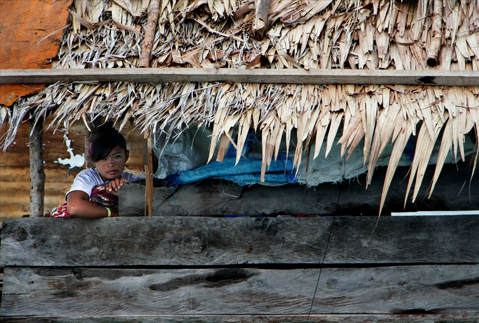 Seagipsy girl with nomad glance.Is she looking towards future or to lost places?
