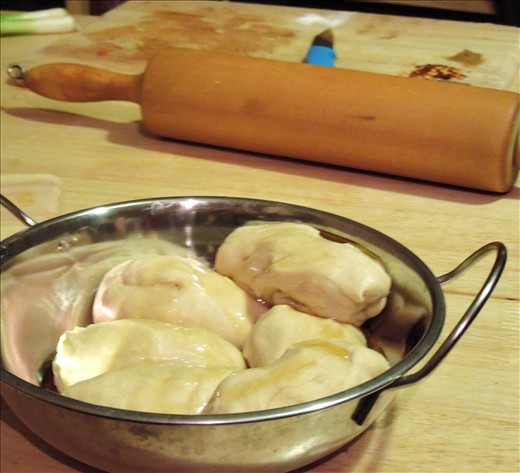Preparing the noodle dough