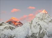 Mount Everest attempts to hide but is lit by the sun at dusk. The giant sleeps.: by cass_byers, Views[310]