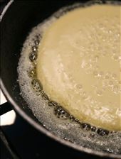 The pancake cooking in pan and ready to flip.: by cassiphillips, Views[288]