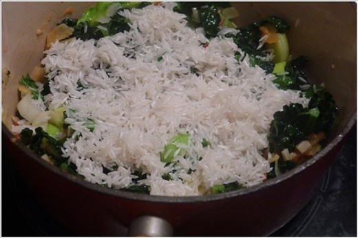 The star: adding the rice for the Vary Amin'anana