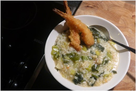 Two homes, one dish: Vary Amin'anana (with Dotori tempura prawns)