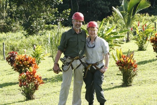 Mum and Dad kitted up for our Zip-lining through the canopy afternoon.