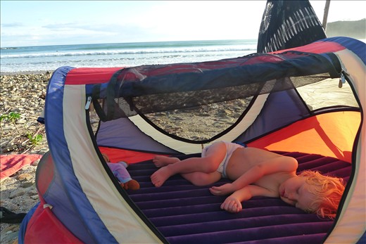 Sleeping in style on the beach