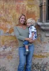 Christy and Jackson resting in front of a cool building - Antigua: by ccandj6monthsaway, Views[406]