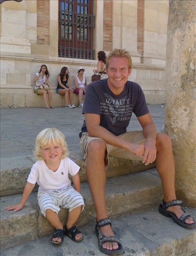 Handsom men waiting outside - Seville