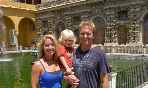 Outside Alcazar Castle in the garden
