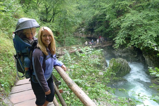 Hiking the gorge outside of Bled