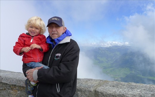 Grandpa Greg and Jackson on Pilatus