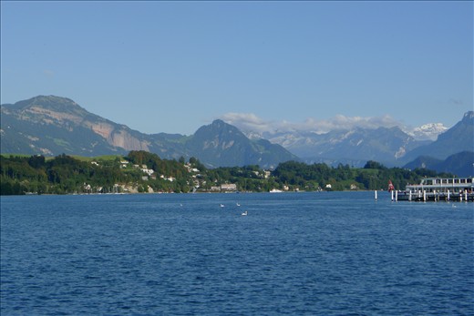 Lake Lucerne with Swiss Alps in the background