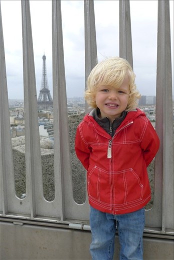 On top of Arc de Triomphe with Eiffel Tower in back
