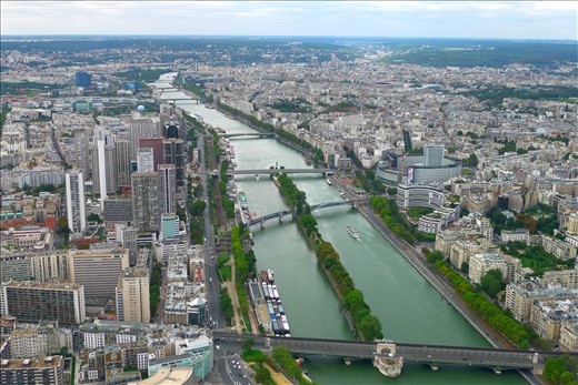 View of Seine from Top of Eiffel Tower