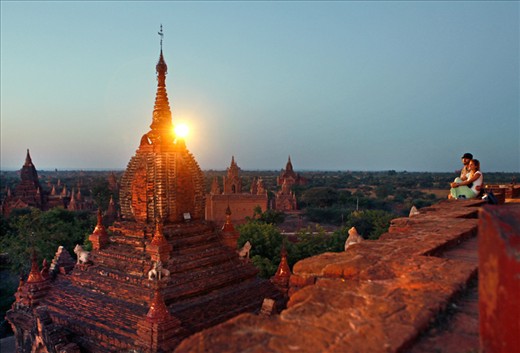 view over the plato - bagan - sunset - say no more - its all about choosing the correct pagoda