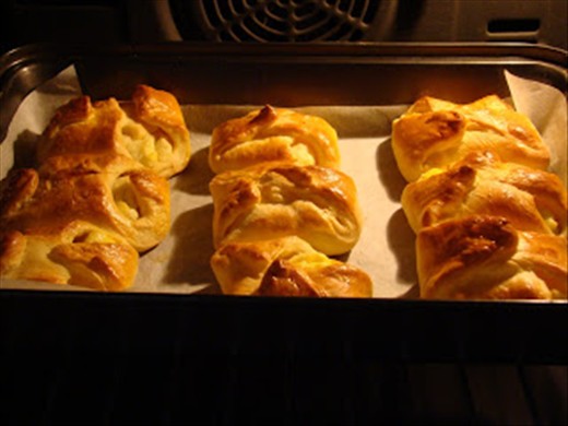 pastries in the oven