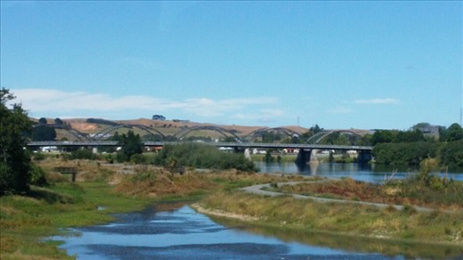 Majestic bridge spanning the Waikato River