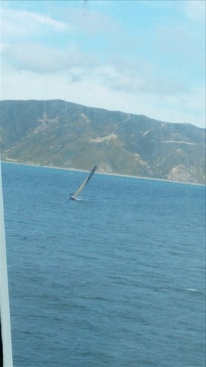 Wind surfer view from the ferry