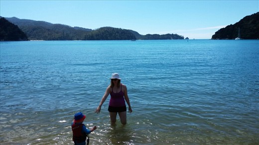 Mick and I playing in the water