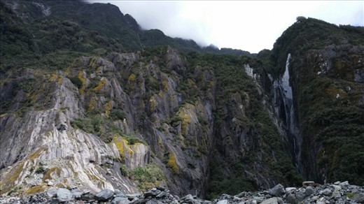 Glacier valley side walls. Beautiful cliff faces.