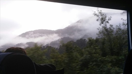 Clouds in the mountains en route to Wanaka.