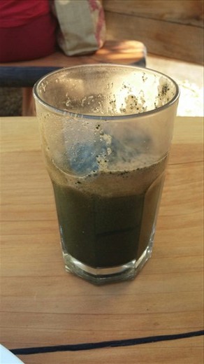 Green juice with chlorella - I don't know what it is, but it was mighty tasty