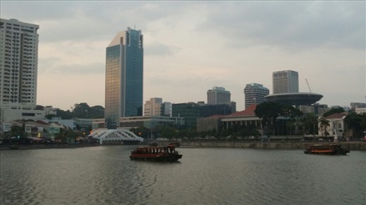 Boat quay at sunset