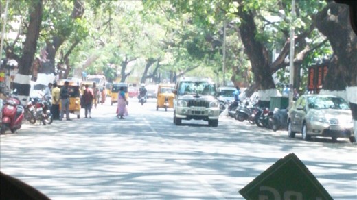 A quiet and pretty street in Chennai. This is NOT typical.