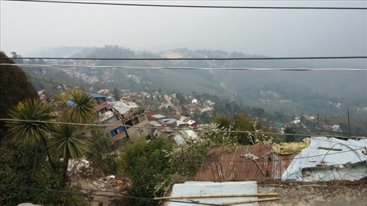 Our first look at the mountain view- a bit hazy