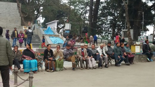 The townspeople hang out at the chowrasta