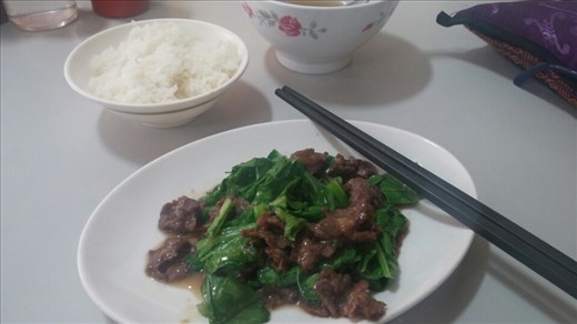 Beef with greens- amazing dish! Beef was so incredibly tender.