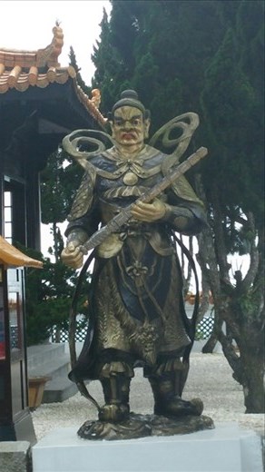 Finally, the end. A simple Buddhist temple dedicated to the revered monk, overlooking the lake.
