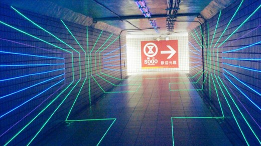 I watched all week as art students erected this installation  in a sidewalk tunnel. I found it complete the morning I left town.