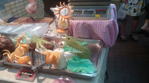 Wow! What fruit sculptures these.