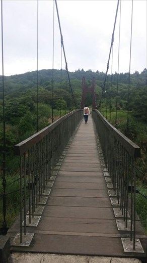 Bridge to hiking trails in the mountains