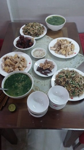 This is the lunch that the staff at the hotel had on a typical day