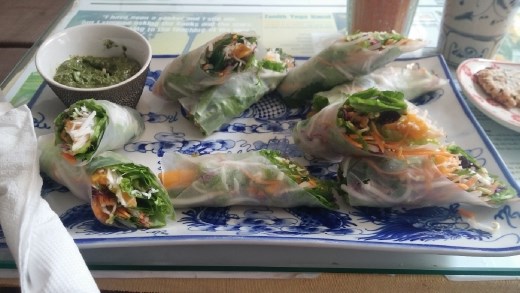 Most delicious spring rolls ever! With avocado and mango.