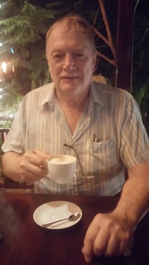 Dad's first cappucino