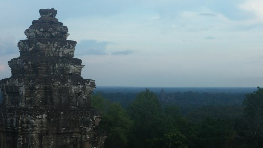 View of main Angkor Wat temple from the mountain temple